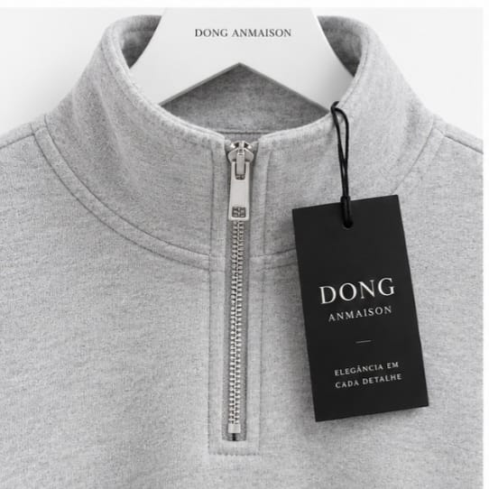 Suéter Masculino Essential Quarter-Zip Cinza  Elegância em cada detalhe