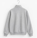 Suéter Masculino Essential Quarter-Zip Cinza  Elegância em cada detalhe