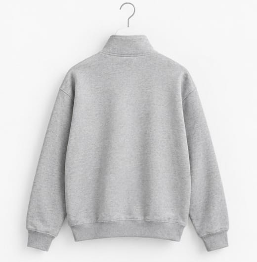 Suéter Masculino Essential Quarter-Zip Cinza  Elegância em cada detalhe