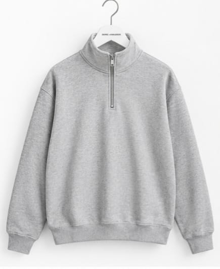 Suéter Masculino Essential Quarter-Zip Cinza  Elegância em cada detalhe