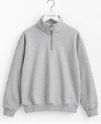 Suéter Masculino Essential Quarter-Zip Cinza  Elegância em cada detalhe